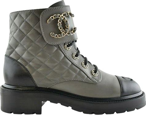 chanel nine boots price|chanel quilted combat boots.